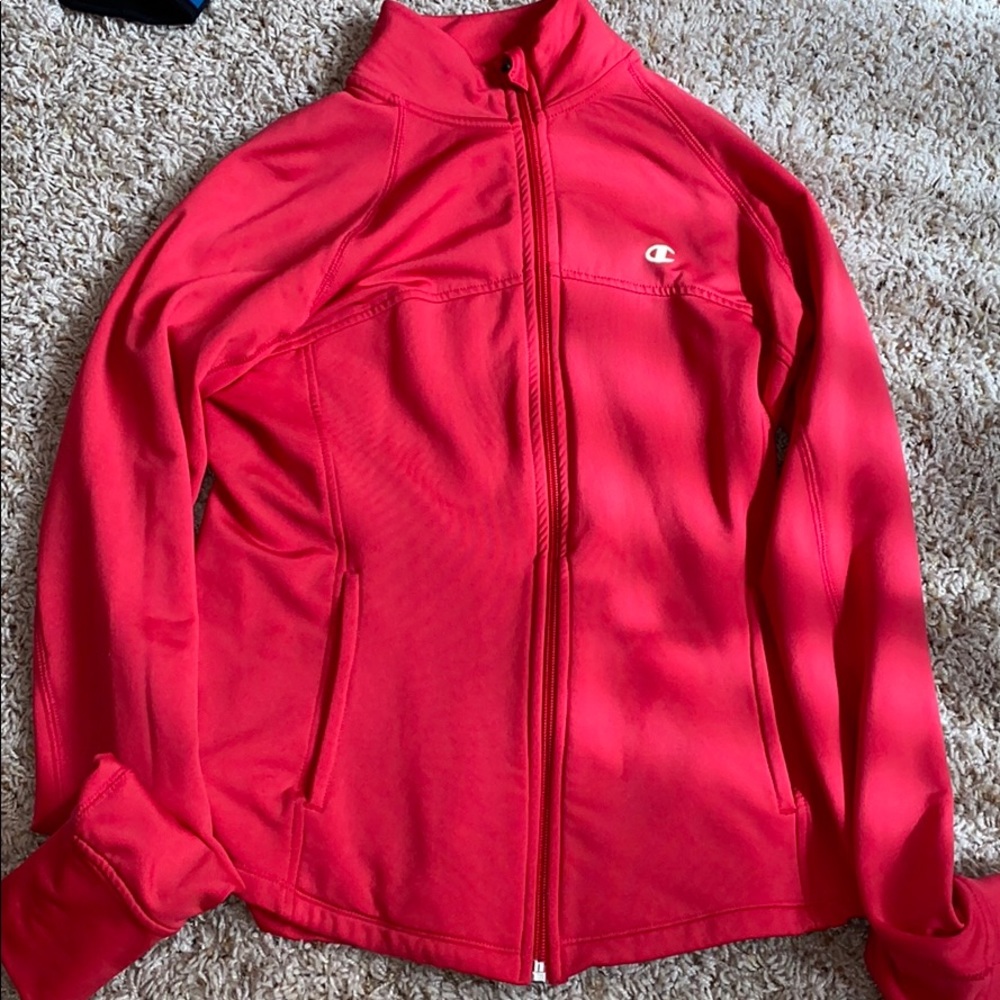 A champion sweatshirt.